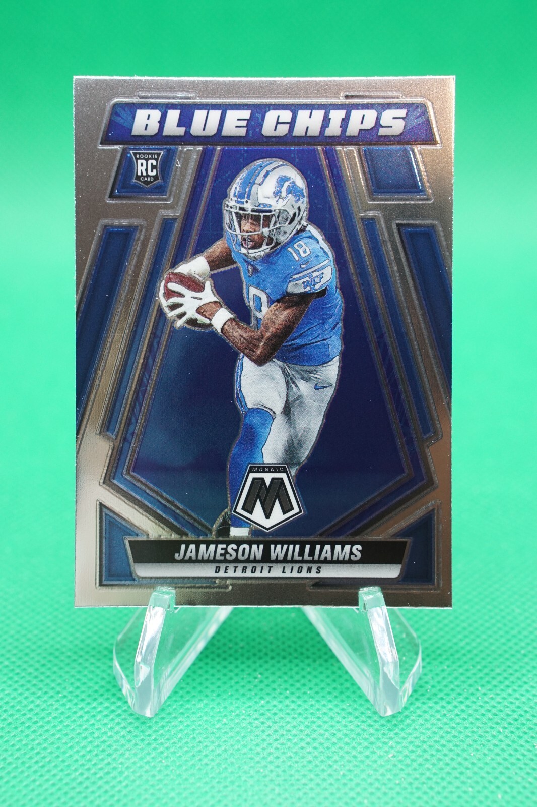 2022 Mosaic Blue Chips #9 Jameson Williams Detroit Lions BG6