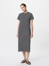 UNIQLO AIRism Cotton Bra Dress XS-3XL Built in Bra 474066 Black Stripe New