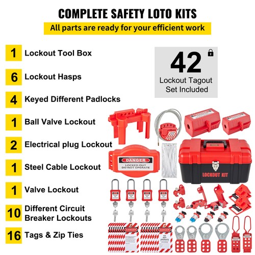 VEVOR Kit Serratura 42 Pezzi per Sicurezza Elettrica Lucchetti 42 Pezzi Scatola - Imagen 3 de 12