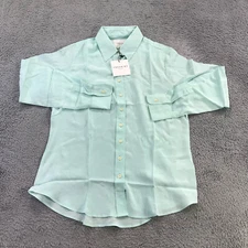 The Shirt by Rochelle Behrens Top Womens Medium Button Up Essentials Icon gdfgd