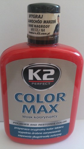 RED WAX COLOuR MAX K2 Car POLISH RESTORER Lustre SHINE cover with Carnauba 200ml - Picture 2 of 2