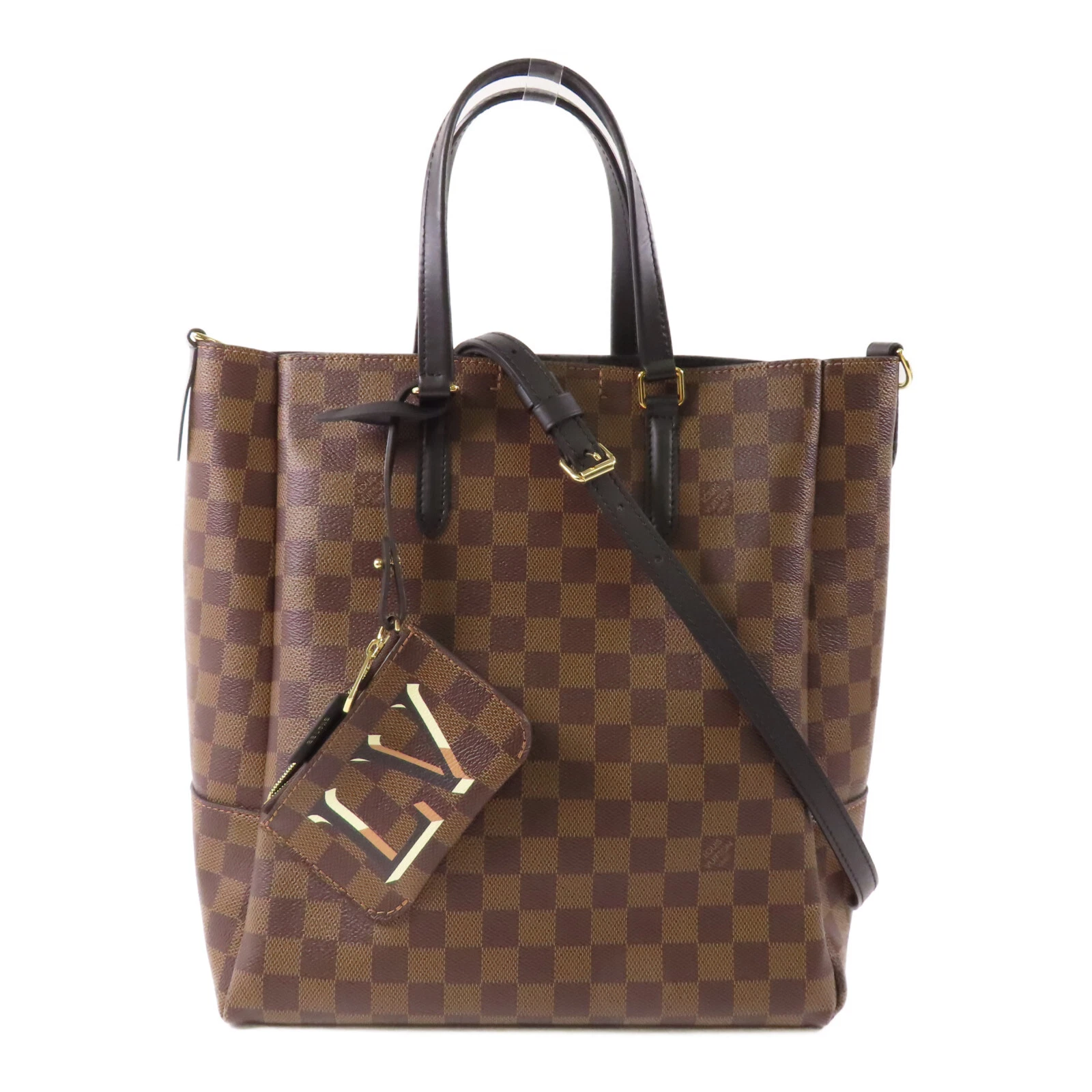 LOUIS VUITTON（LV） Borsa a tracolla Louis Vuitton LV GHW Belmont 2 vie N60348 Damier Ebene marrone
