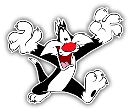 Sylvester Cat Scared Running Cartoon Car Bumper Sticker Decal 5'' x 4'' | eBay Sylvester Cat Scared Running Cartoon Car Bumper Sticker Decal 5'' x 4'' | eBay