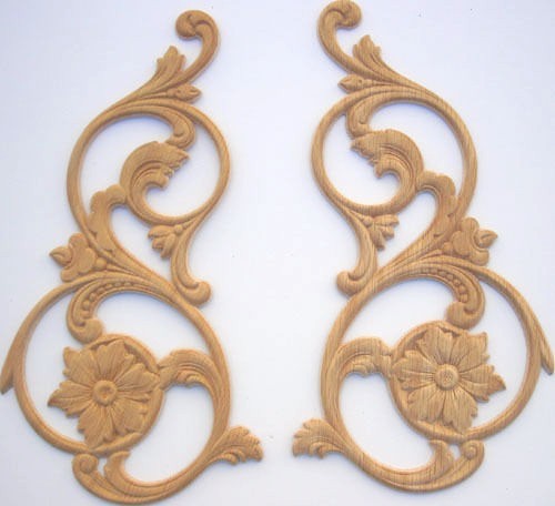 PAIR Embossed Oak Wood Overlay SIZE 6" x 11-1/2" - Picture 1 of 2