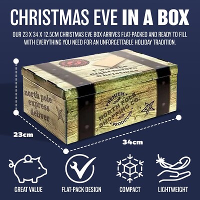 2 X FLACHE PACKUNG WEIHNACHTSABEND GESCHENKBOX WEIHNACHTEN POP UP 45CM GESCHENK GEFALLEN PARTY NEU