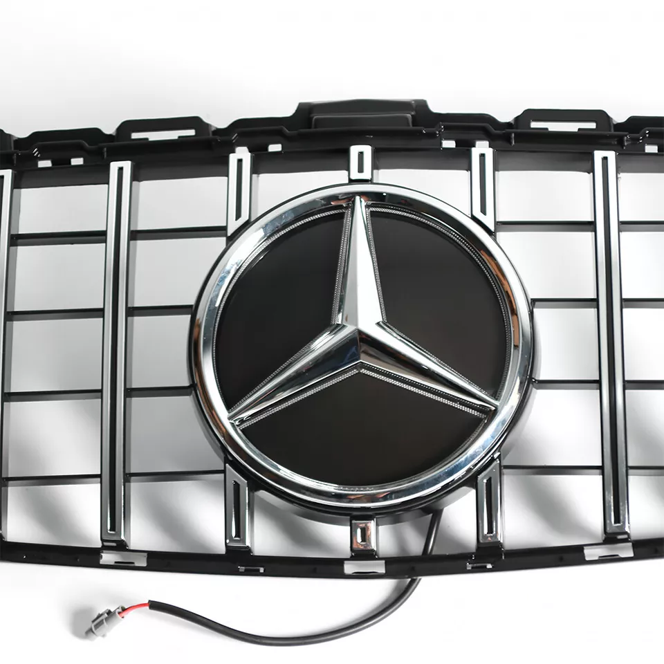 Front Grille Grill W/LED Emblem For Mercedes Benz W205 2019-2021 C300 C200 C43  Foto 3 de 4