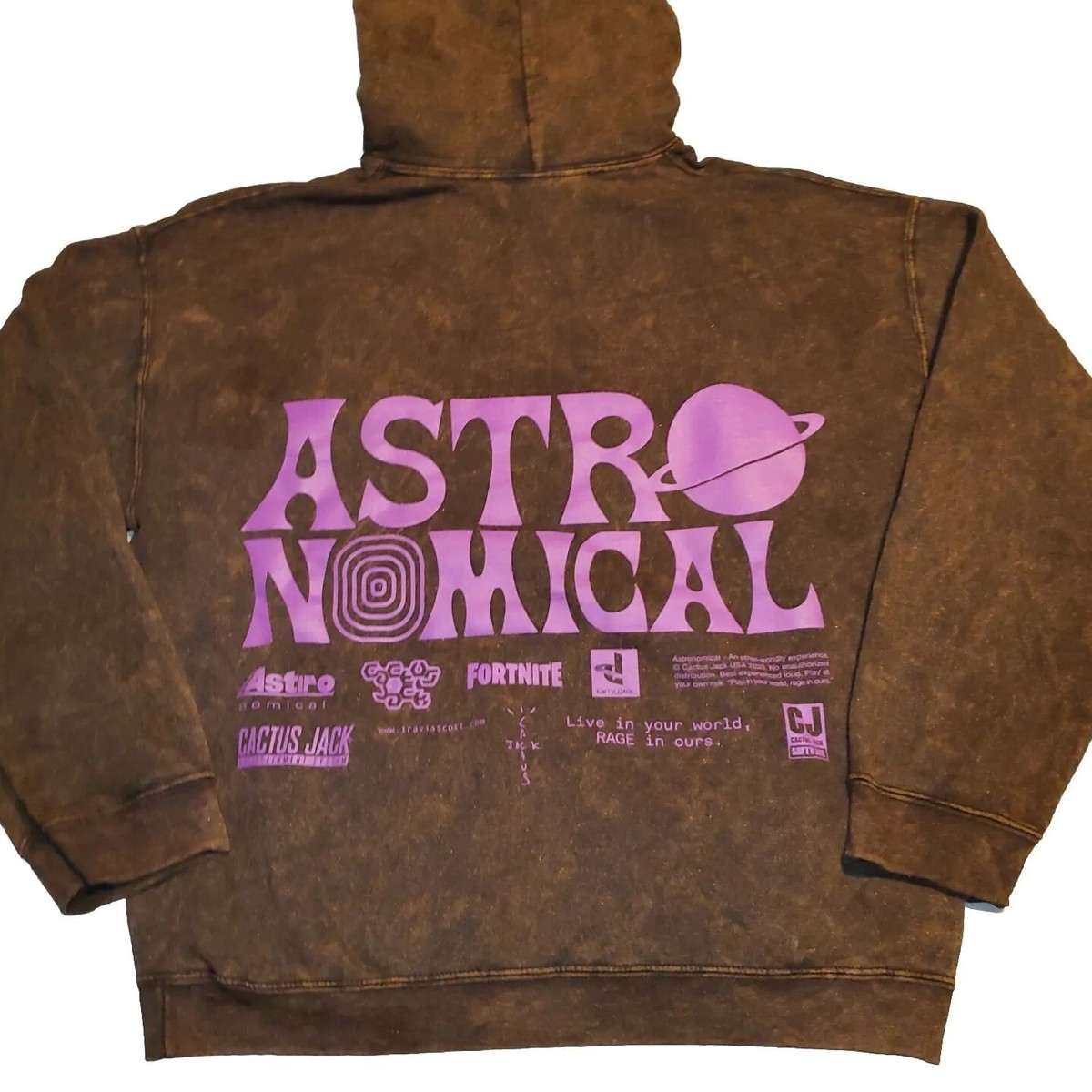 Sz MEDIUM Travis Scott World Event Brown Hoodie Astronomical