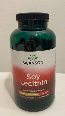 Swanson Soy Lecithin Non-GMO 1.2 g 180 Softgels Supports Cardiovascular Health