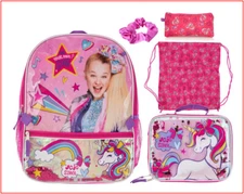 5 Piece - JOJO Siwa Large Backpack + Lunch Box + Pencil Case -B A STAR! ❤️VHTF❤️