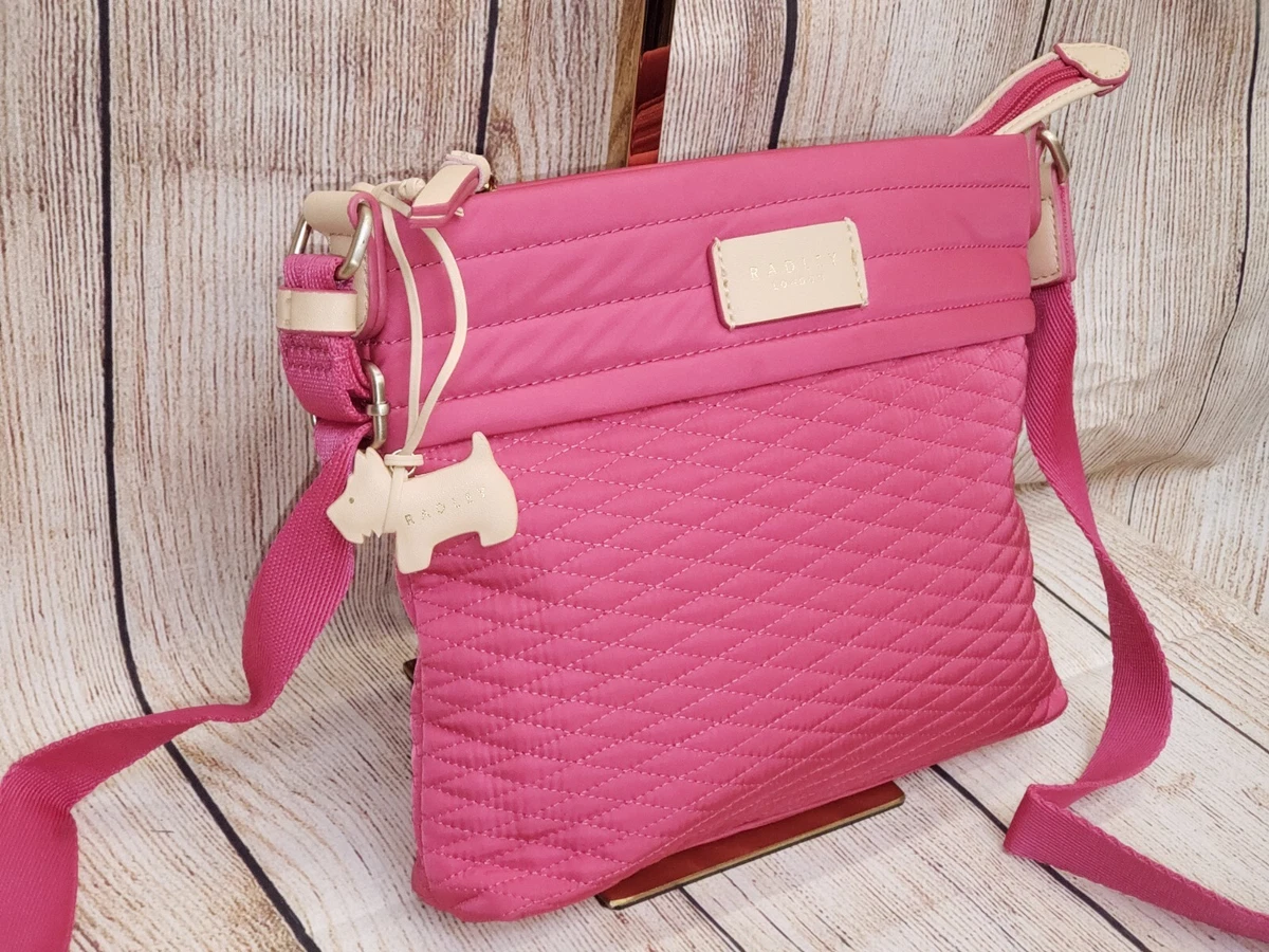 Radley Cross Body Bag Medium Pink Leather Zip Top