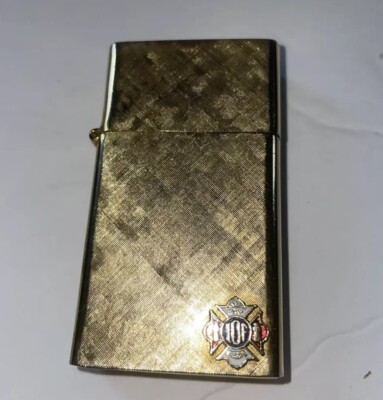 Vintage IOF Independent Order of Foresters FLORENTINE LIGHTER 14K Gold Plated