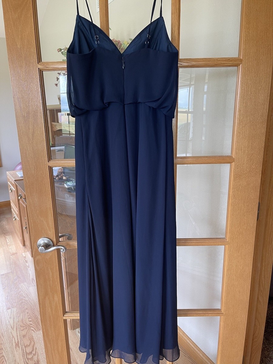 bridesmaid navy blue dress for wedding Halter Neck Midnight Blue Pleated Long Bridesmaid Dresses ARD1433 main image 1