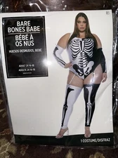 BARE BONES BABE Sexy Women’s Skeleton Costume by Forplay Cosplay Sz 2X 16-18 NEW