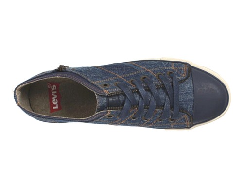 LEVIS 535069-09U ZIP EX LO DENIM Jr's (M) Navy Canvas Skate Shoes - Picture 4 of 7