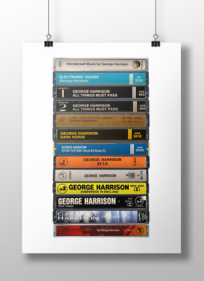 George Harrison Poster: Kassettendruck, Beatles Alben, Fan, Geschenk, Kunst