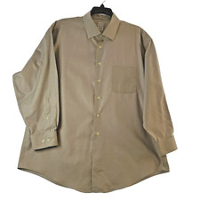 Pronto Uomo Men's Dress Shirt Gray No Iron Pocket Size 18 32/33 100 Cotton