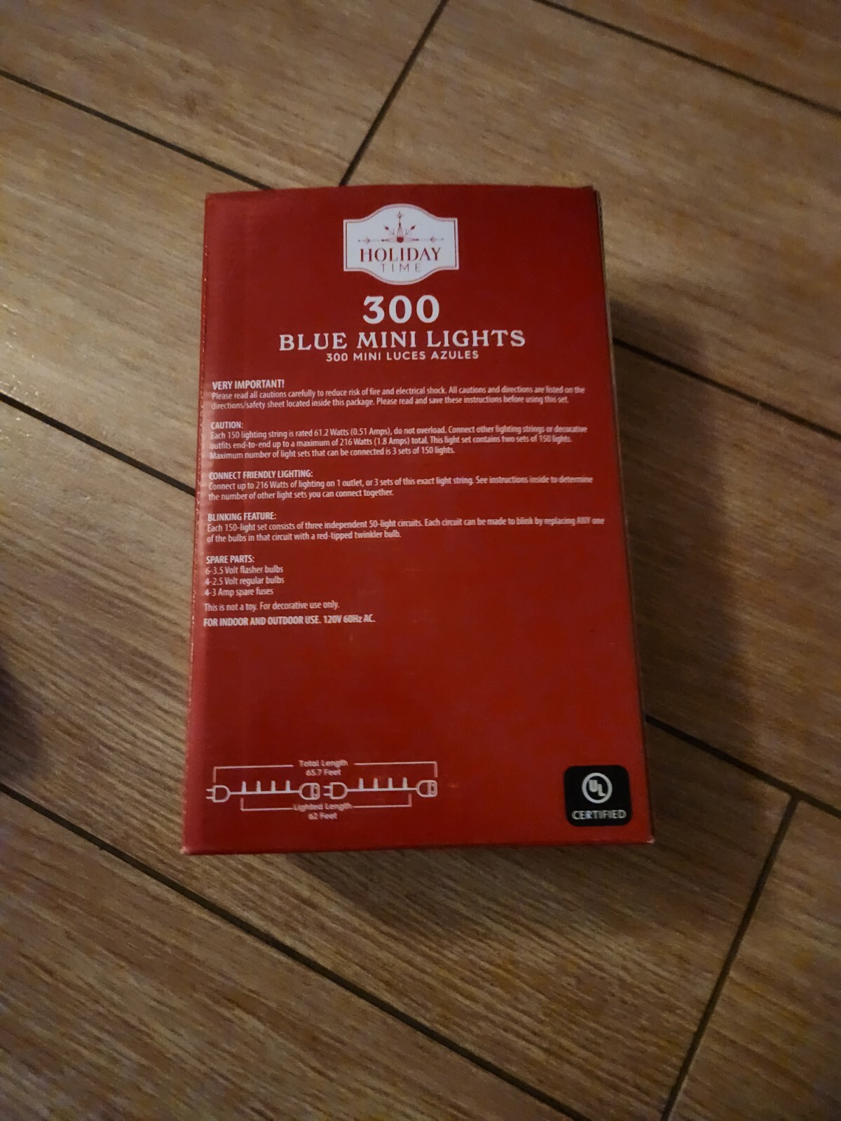 Holiday Time Blue Christmas Lights WHITE Wire 300ct New In Box 65 ft eBay