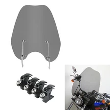 Smoke Windscreen Windshield & Bracket 39mm Clamps For Harley SportsterXL883 1200