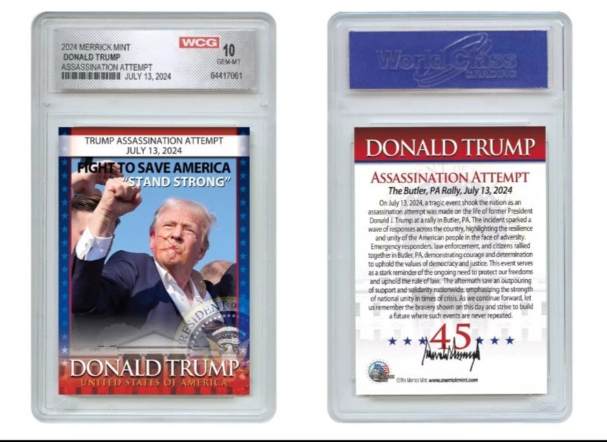 エルテ　トランプ　カード 2024 Merrick Mint Donald Trump Assasination Attempt Card WCG