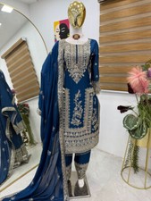Fancy Chinnon Silk Salwar And Kameez With Fancy Dupatta For Wedding  Party Wear