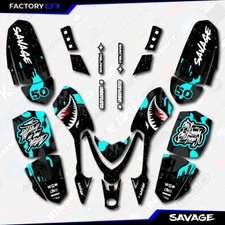 Black Cyan Savage Camo Racing Graphics kit fit Polaris Outlaw 50 ATV Decal 07-14