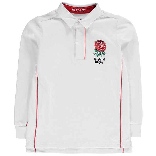 RFU Kids England Long Sleeve Jersey Infant Boys Smart Cotton Polo Shirt