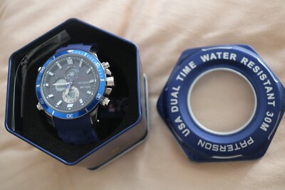 Herren Uhr Paterson USA Dual Time Resistant Water 30 M