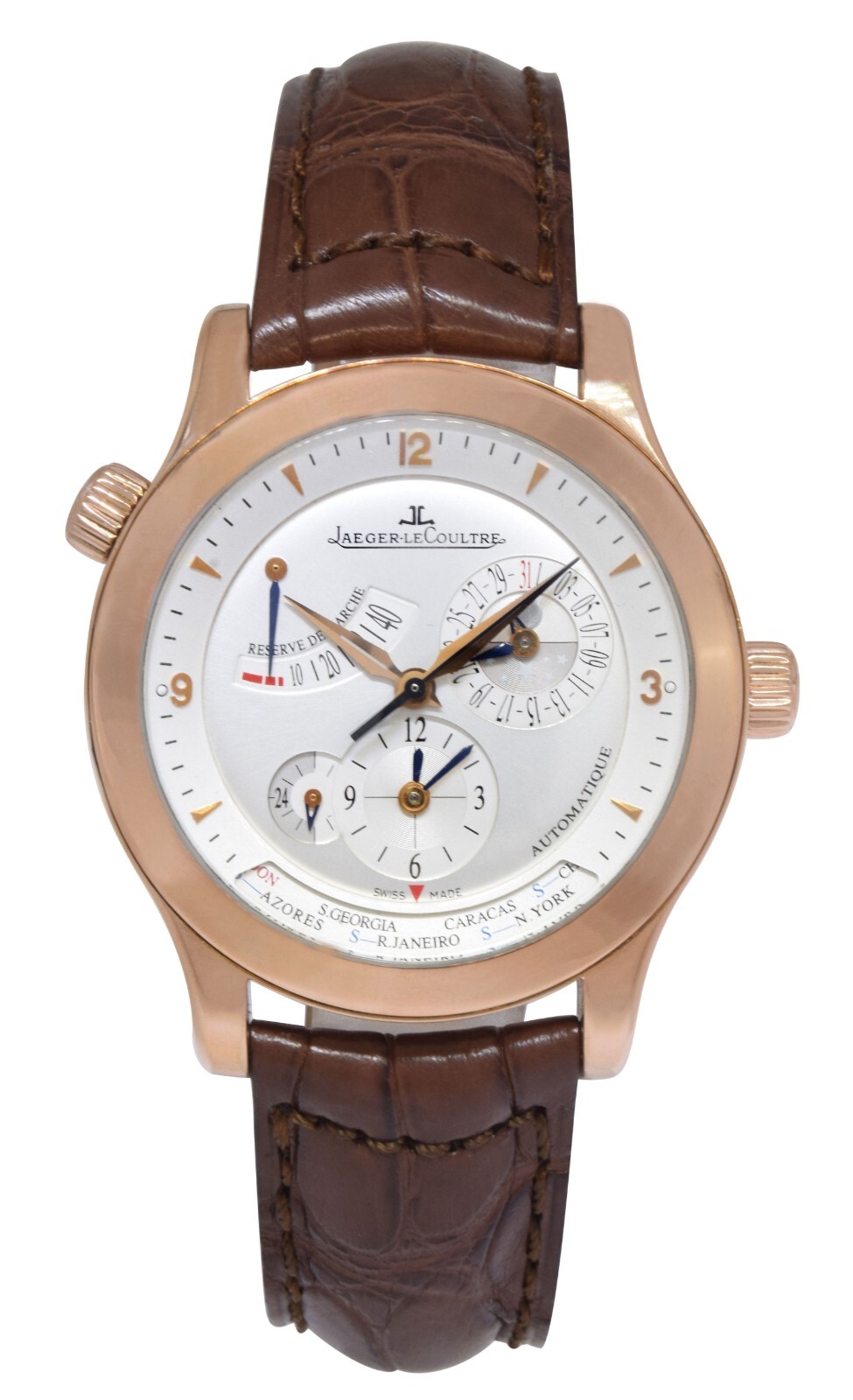 Jaeger LeCoultre Master Geographic 18k Rose Gold 40mm Watch Q1502420 147.2.57.S image 10