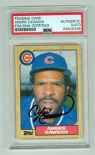Andre Dawson 1987 Topps Traded #27T Cubs PSA/DNA Encased Autograph MVP Season