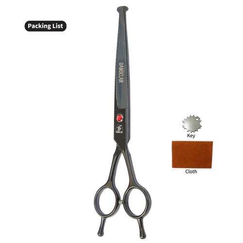 Sangelar 7" Pet Grooming Scissors, Round Tip, Safe for Skin, Straight & Curved - Picture 7 of 8