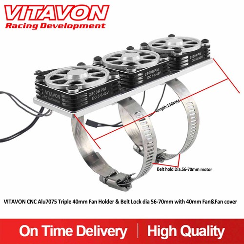 Vitavon CNC Triple Fan Holder&Belt Lock dia 56-70mm with 40mm Fan&fan cover - Picture 4 of 5
