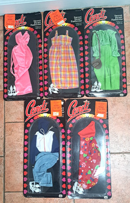 Vintage 1979 Mego Candi Sweet Heart Fashions Outfit FOR 18   DOLL Lot Of 5 NIP