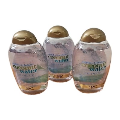 Pack of 3 OGX Coconut Water Weightless Hydration Shampoo 13 oz  Discontinued