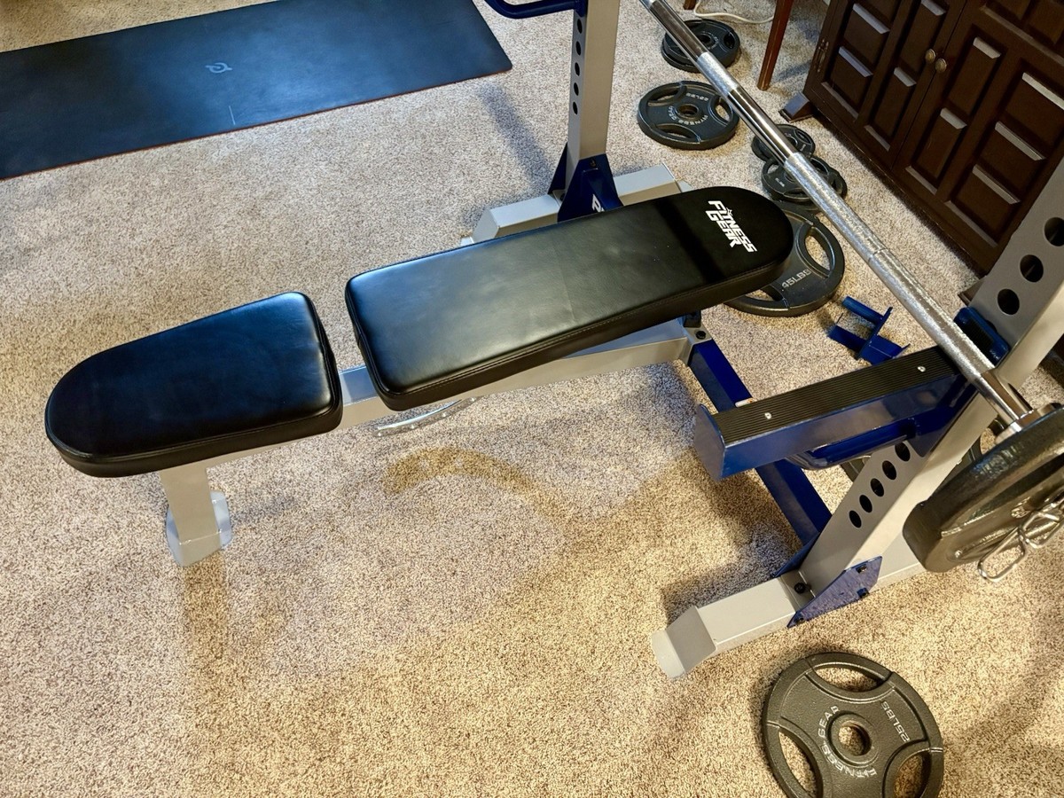 Fitness Gear OS3002 300lbs Olympic Weight Set Plus OB 600 Bench