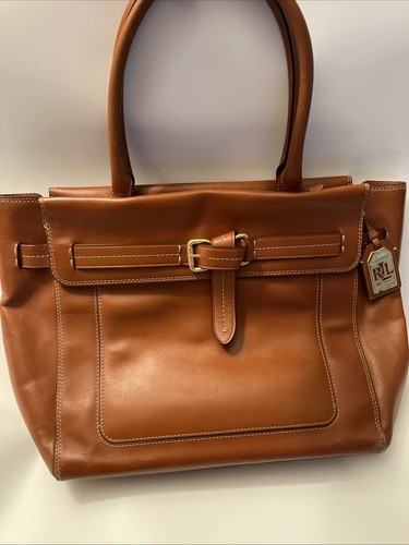 Ralph Lauren Umhängetasche hellbraun Leder