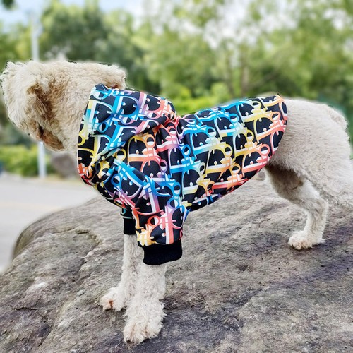 Colorful Letter Print Pet Hoodie - Picture 3 of 6