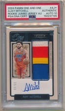 AJAY MITCHELL 2024/25 PANINI ONE RC AUTOGRAPH 4 COLOR PATCH SP #/99 PSA 10 AUTO
