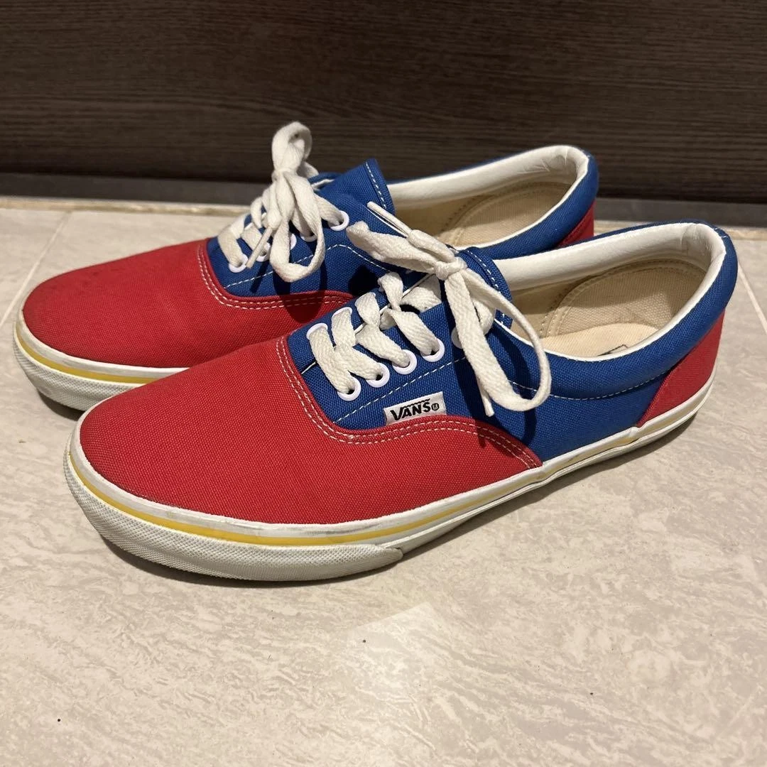 Sneakers Vans epoca uomo 9 US rosso blu logo tela usate