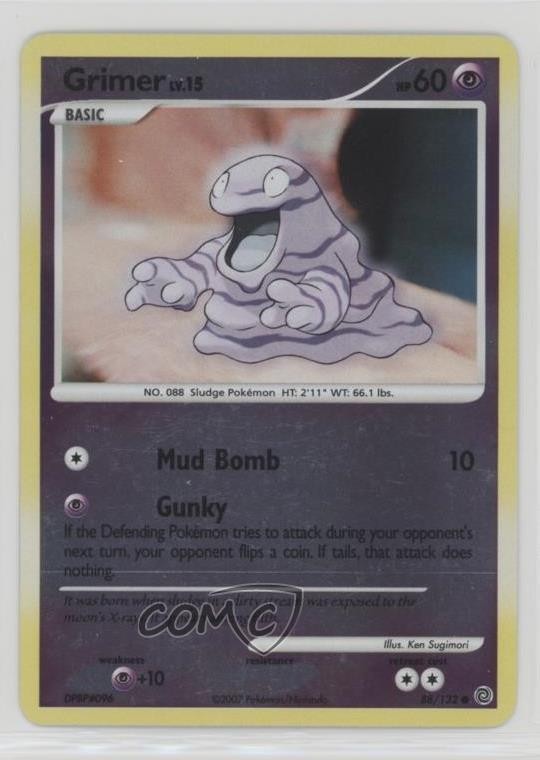 Grimer Reverse Foil Pokémon Diamond & Pearl Secret Wonders #88 2007