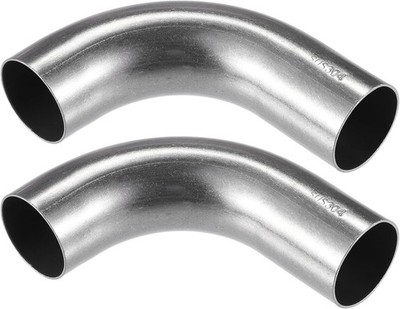 2 Pcs Bend Elbow Pipe Tube, 1.25'' OD 4.72'' 2.56'' Leg 90 Degree DIY Exhaust Pi...