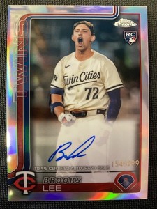 2025 Topps Chrome BROOKS LEE #RA-BL Rookie Autograph Refractor /499 RC Twins
