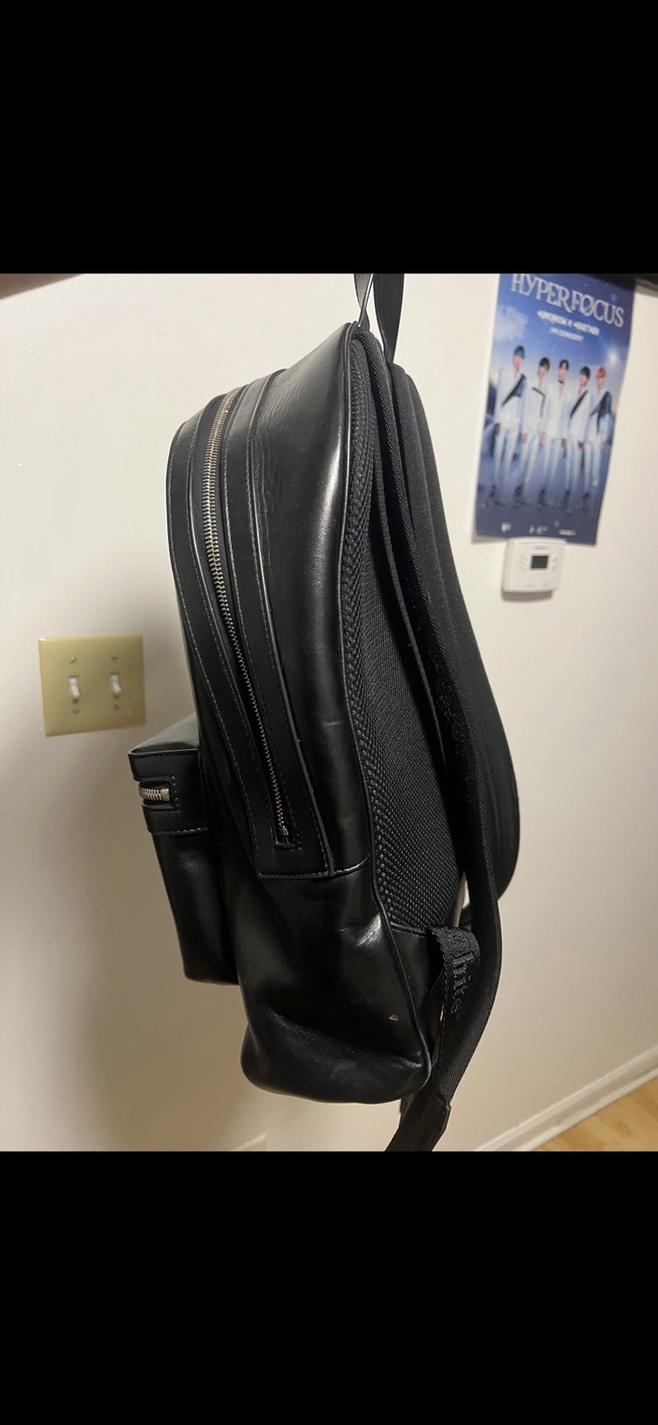 Off White Leather Backpack W/varsity Patches - image 4