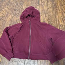 Lululemon Scuba Oversized Full-Zip Hoodie Size XS/S Burgundy Merlot EUC