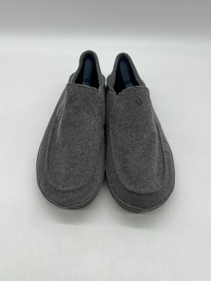 OluKai Moloa Hulu Men Size 11 Gray Wool Blend Slippers Loafers Shoes Lounge. - Image 4 of 4