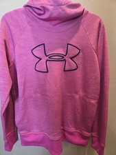 Under Armour Women's Coldgear Big Logo Hoodie Size MD Loose Fit Pink - 00384