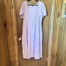 SHEIN CURVE-Women's Purple Short Sleeve Peasant Maxi Dress Size 4XL