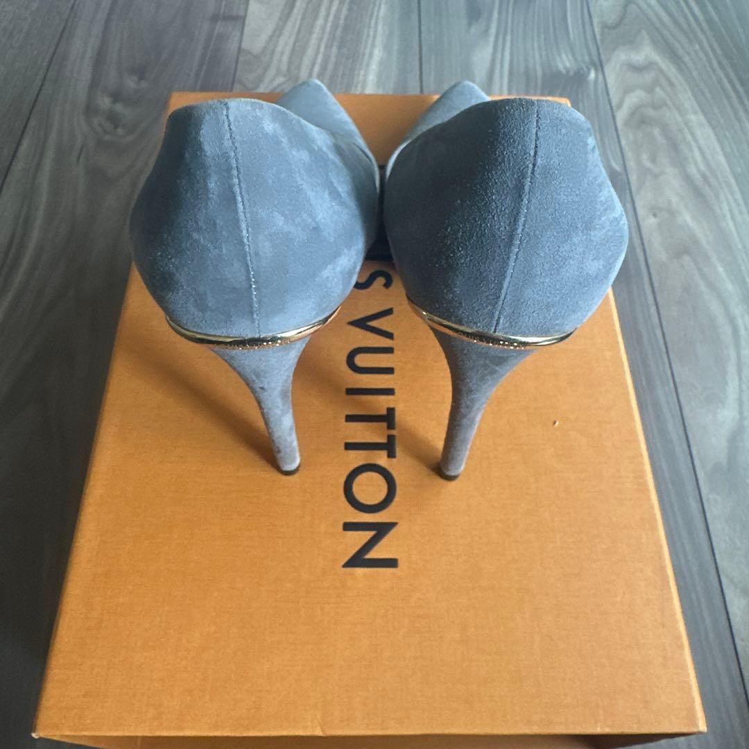 LOUIS VUITTON Pumps Heel Suede Gray EU35.5/US5.5 120396c thumbnail 18