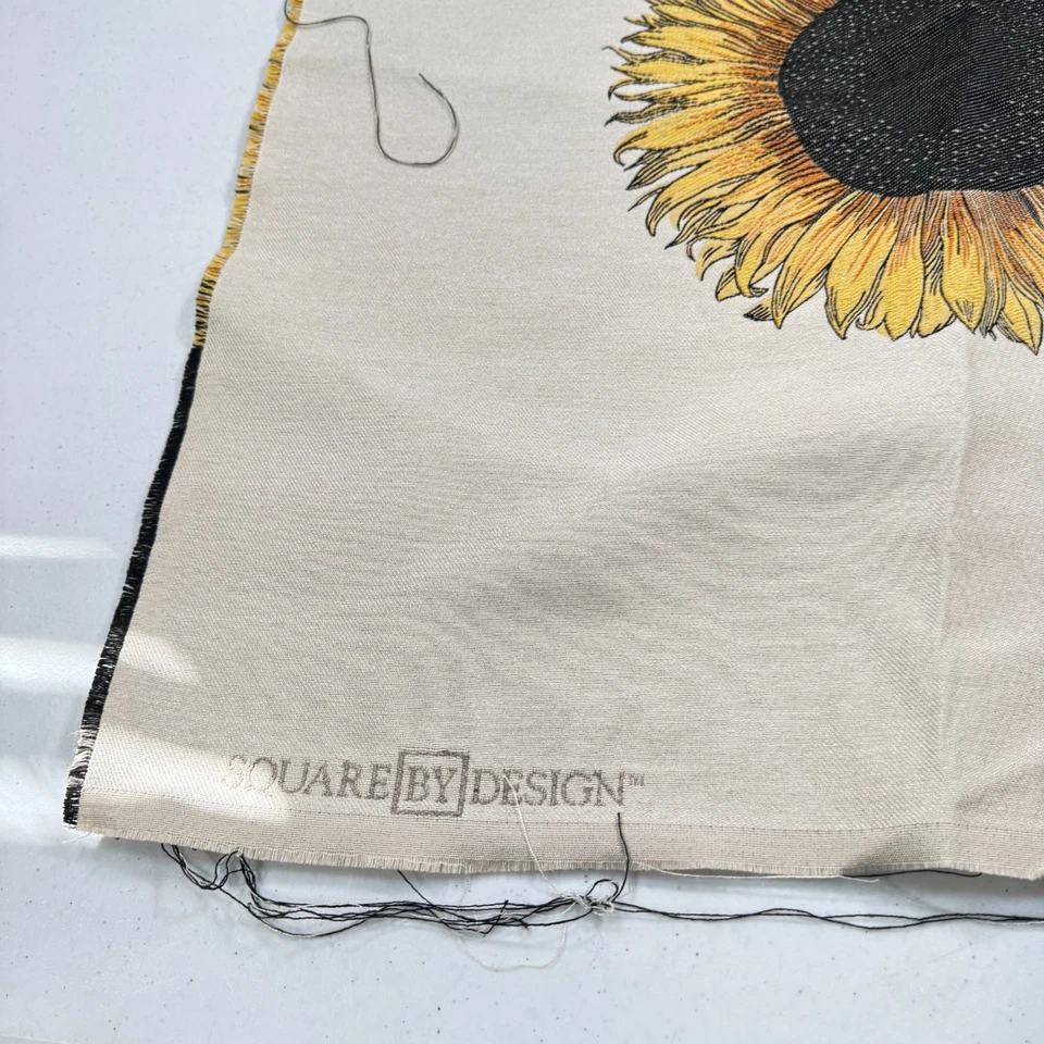cuadrado por diseño tapicería tela panel amarillo girasol ee. uu. tejido 26x26 Foto 3 de 4