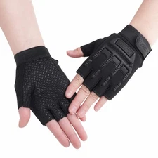 Kids Half Finger Cycling Gloves Mittens Breathable Non Slip Fingerless Bike R...