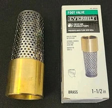Everbilt  EBTFV150NL Foot Valve 1-1/2 in. Fitting Size Perforated Steel Screen